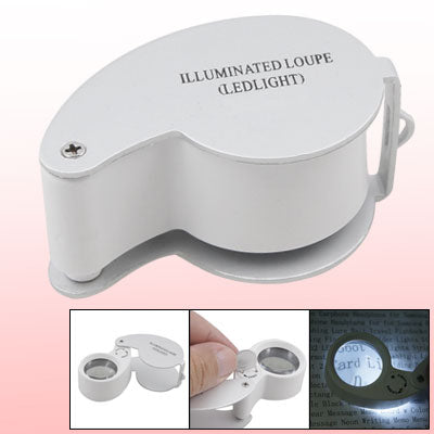Harfington 40x Portable Jewelry Magnifier Loupe With 2 LED Light
