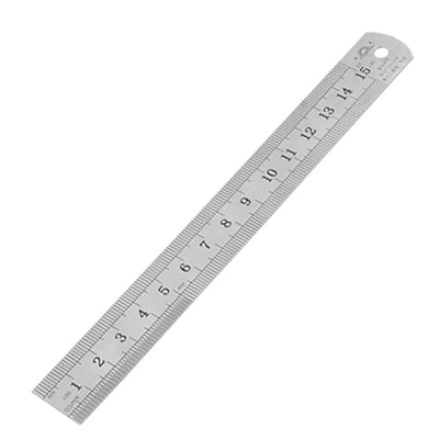 Harfington 15cm 6 Inch Stainless Metal Straight Ruler Measuring Tool