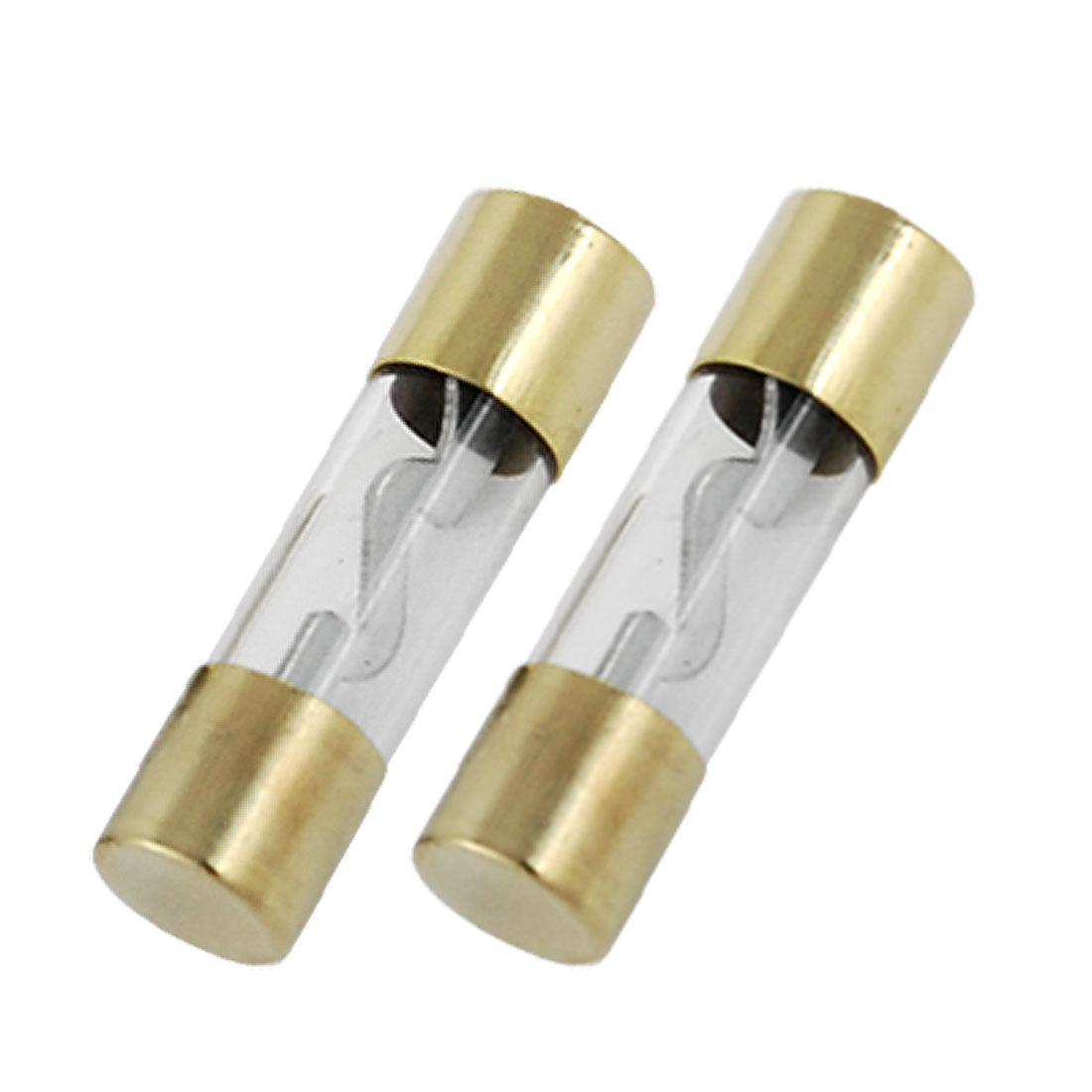 Harfington 2Pcs Automobile 80A Glass Tube AGU Fuse Gold Tone Clear