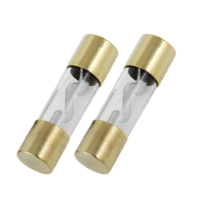 Harfington 2Pcs Automobile 80A Glass Tube AGU Fuse Gold Tone Clear