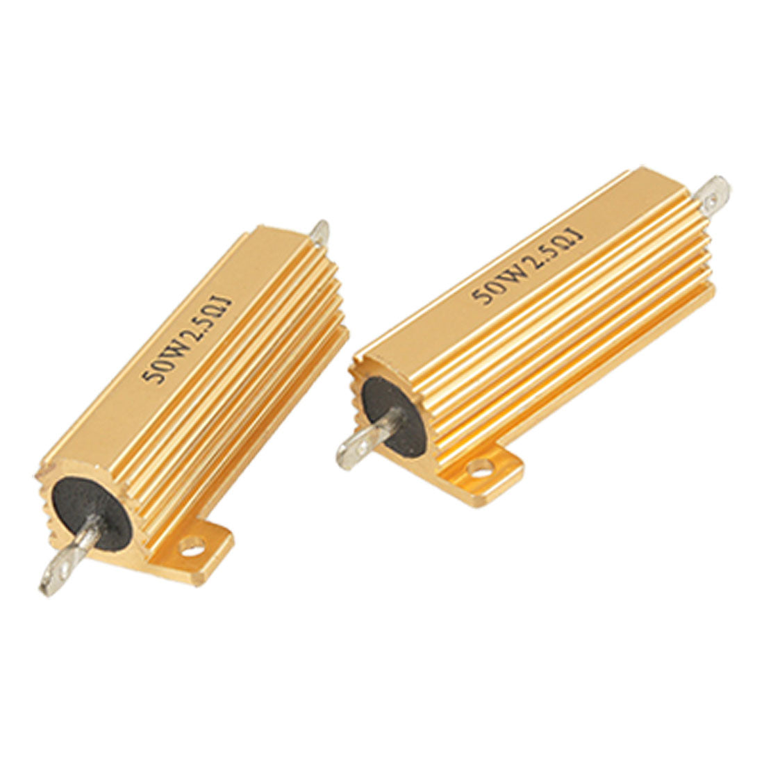 uxcell Uxcell Rose Gold Tone Screw Tabs Mounted Wirewound Resistors 5% 2.5 Ohm 2 Pcs