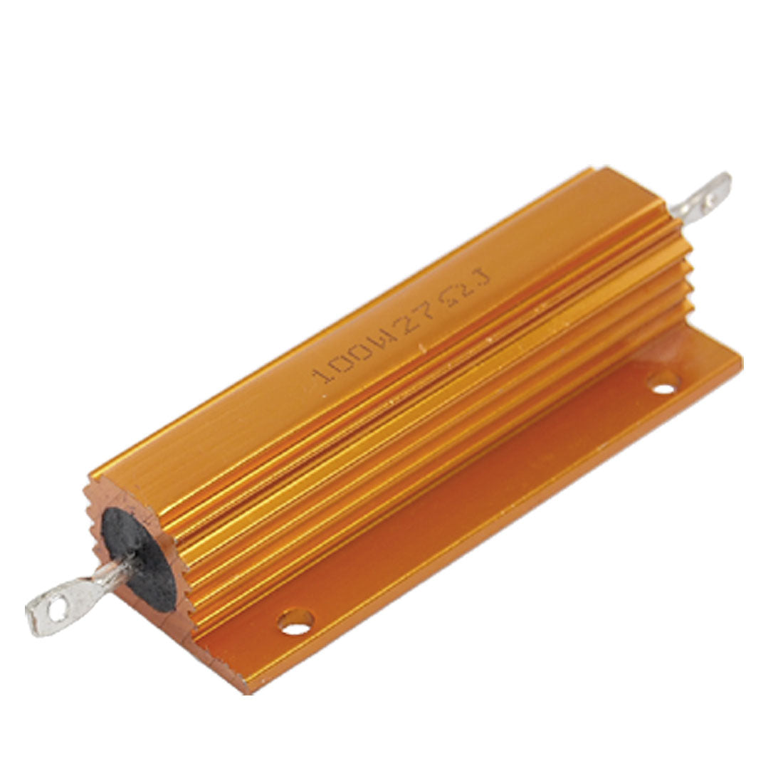 uxcell Uxcell Gold Tone Aluminum Housed Wire Wound Resistor 100W 27 Ohm 5%