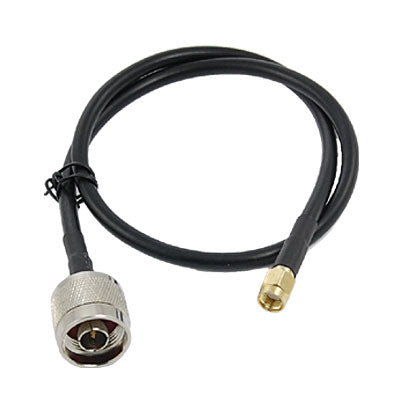 uxcell Uxcell 50cm Length RP SMA Male to N Type Female Cable Connector Black