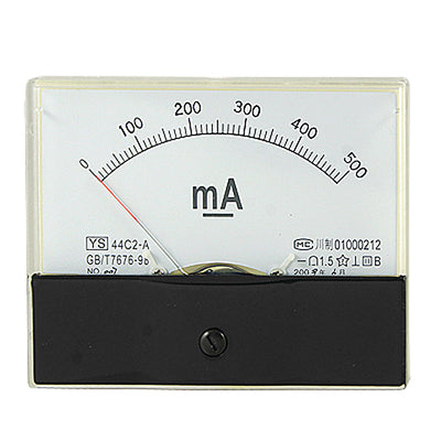 Harfington 44C2 DC 0-500mA Current Power Panel Meter Analog Ammeter