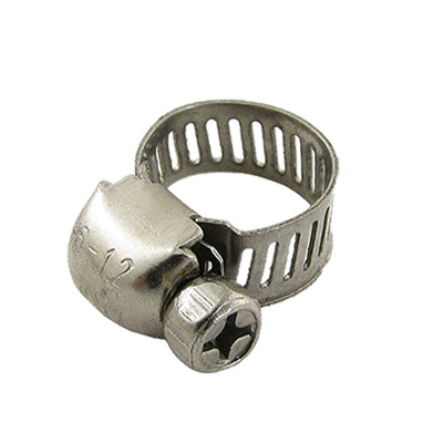 Harfington Water Joint Hose Clamps 6-12mm Hoop Silver Tone 10pcs