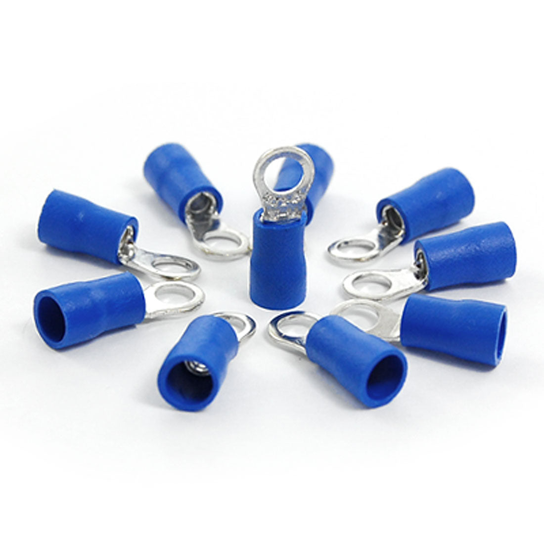 Harfington RV2-4S Blue PVC Sleeve Insulated Ring Terminals Connectors 10pcs