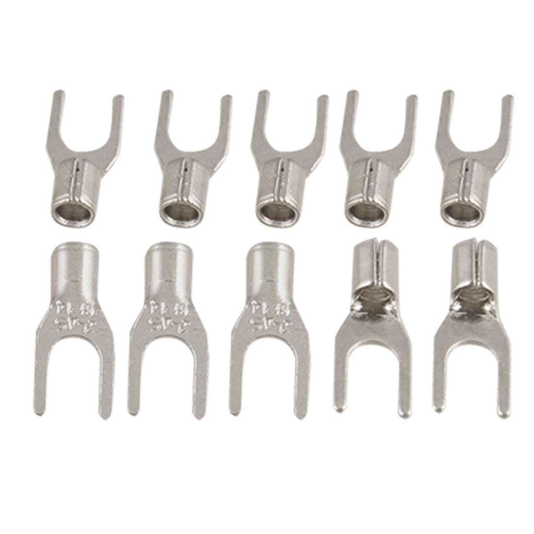 Harfington 10pcs 4.3mm Uninsulated Crimp Spade Fork Terminal Cable Lug