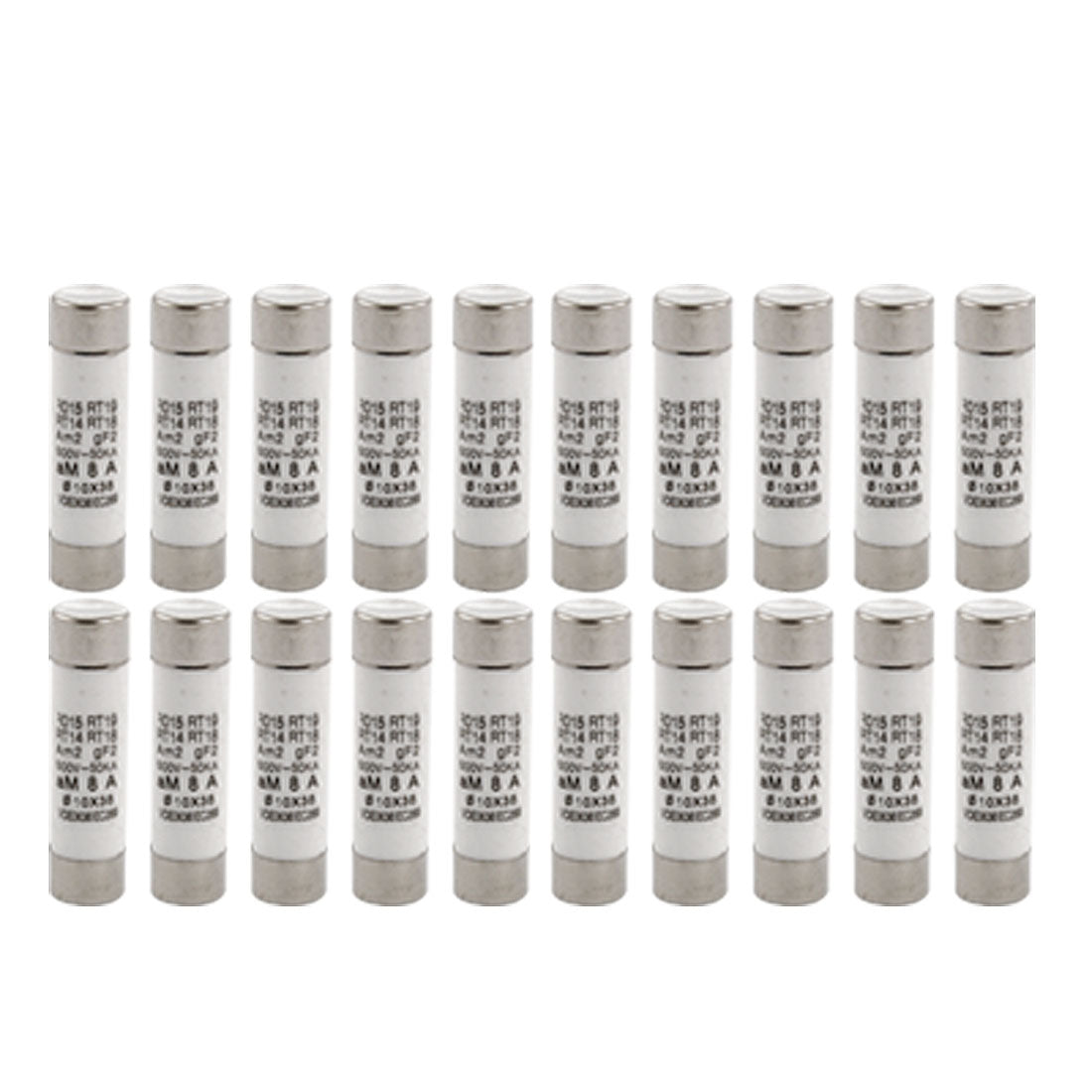 Harfington 20pcs 10×38mm AC 500V 8A Cylindrical Fuse Links