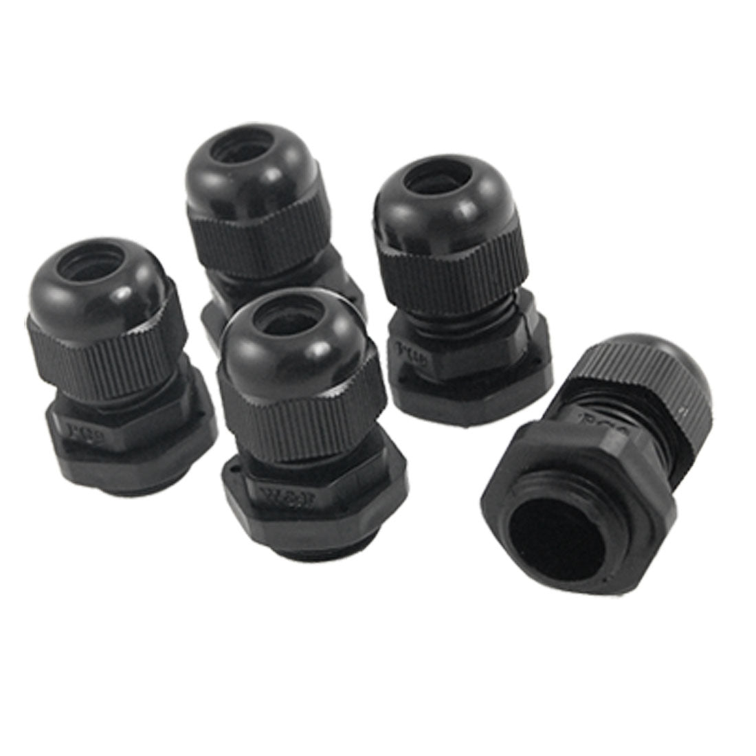 Harfington 5pcs PG9 Black Plastic Waterproof Cable Connectors New