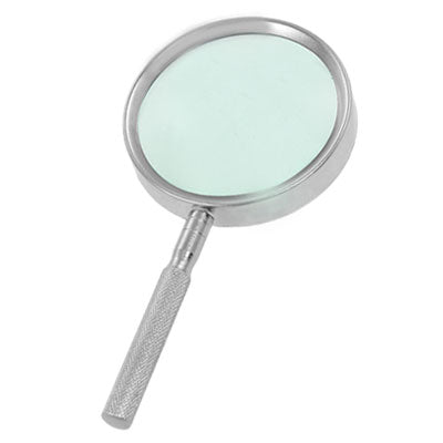 Harfington Silver Tone Nonslip Grip Handheld 6X Magnifying Glass