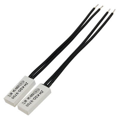 Harfington 2 Pcs KSD9700 N.C Bimetal Thermostat Temperature Switch 80C 176F 250V 5A