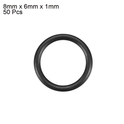 Harfington Nitrile Rubber O-Rings Metric Buna-N Sealing Gasket Black Pack of 50