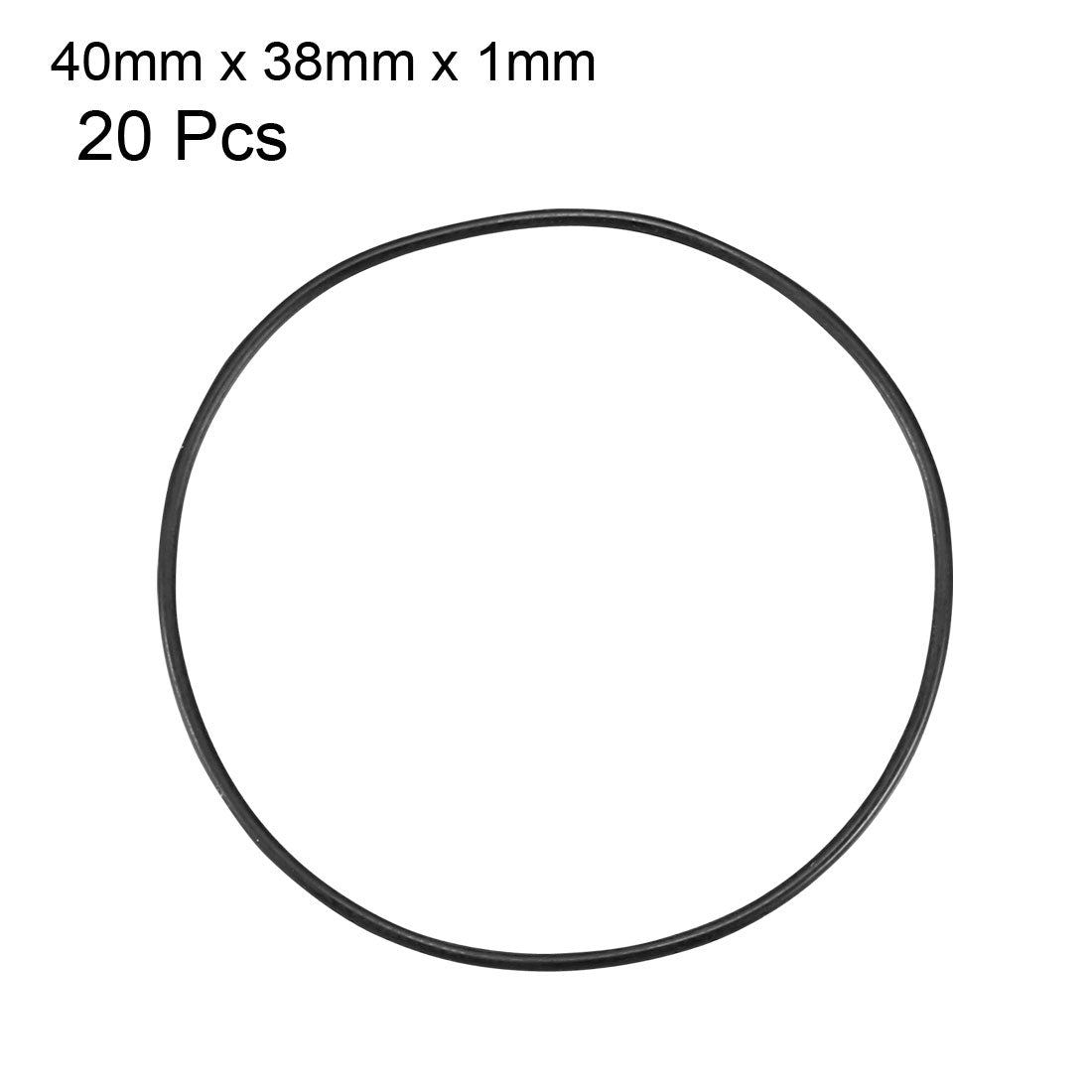 Harfington 40×1mm Rubber Gasket Washer Oil Seal Rings Blk 20pcs