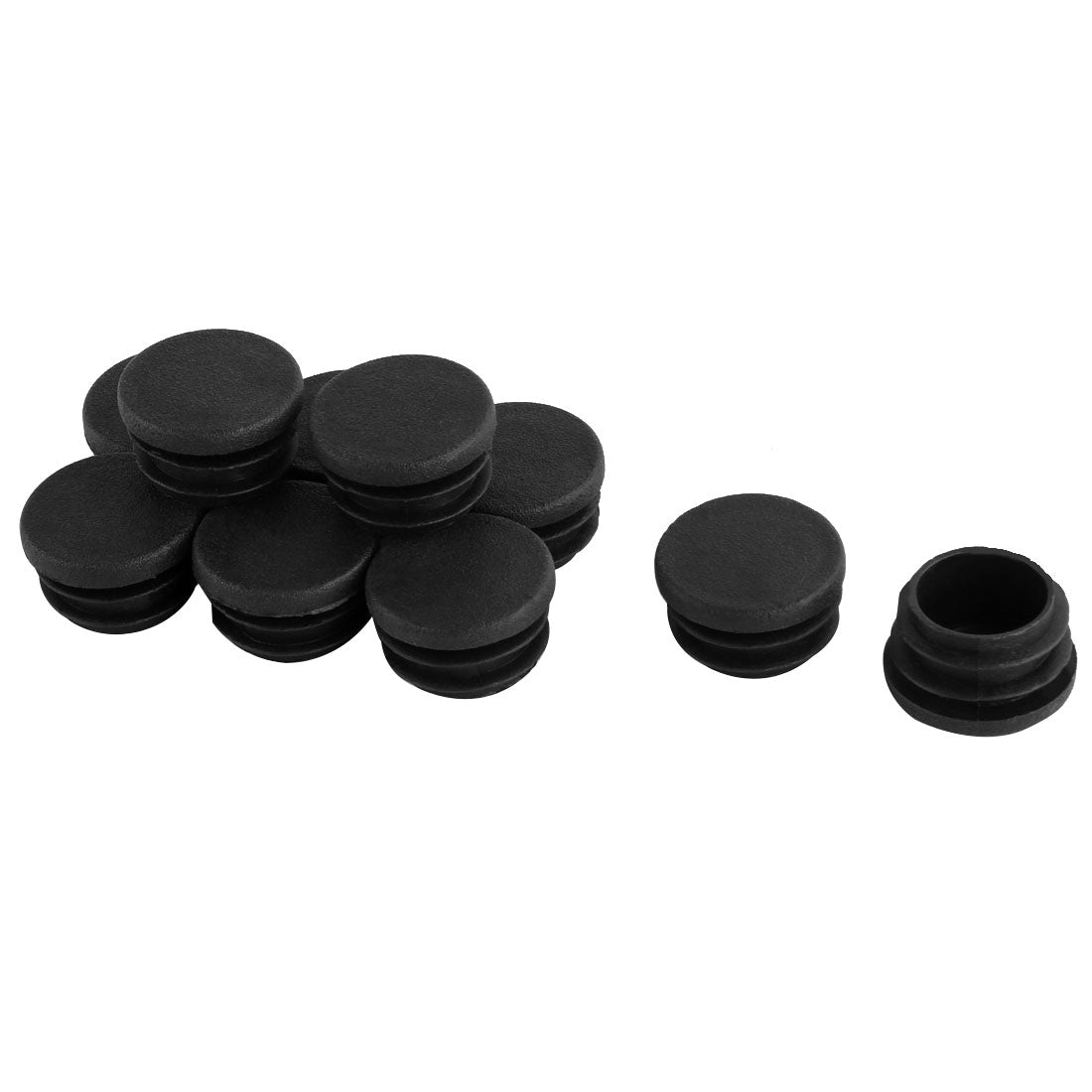uxcell Uxcell Furniture 25mm Diameter Black Plastic Screw Type Caps Covers 10 Pcs