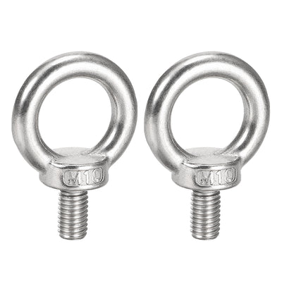 Harfington 2pcs 304 Stainless Steel M10 10mm Lifting Shoulder Type Eye Bolts Rigging