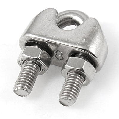 Harfington 304 Stainless Steel 8mm 5/16" Wire Rope Clip Cable Clamp Silver Tone
