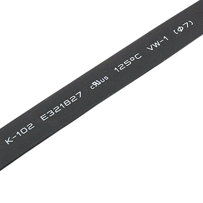 Harfington 7mm Dia. Heat Shrinkable Tube Shrink Tubing 6M 19.7ft Black