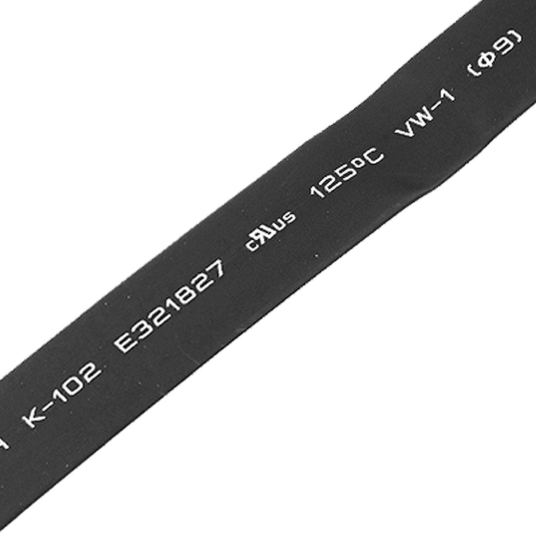 Harfington 9mm Dia. Heat Shrinkable Tube Shrink Tubing Black 3 Meter