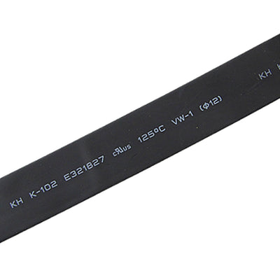 Harfington 3 Meters 12mm Dia Wire Wrap Heat Shrink Tubing Shrinkable Tube Black