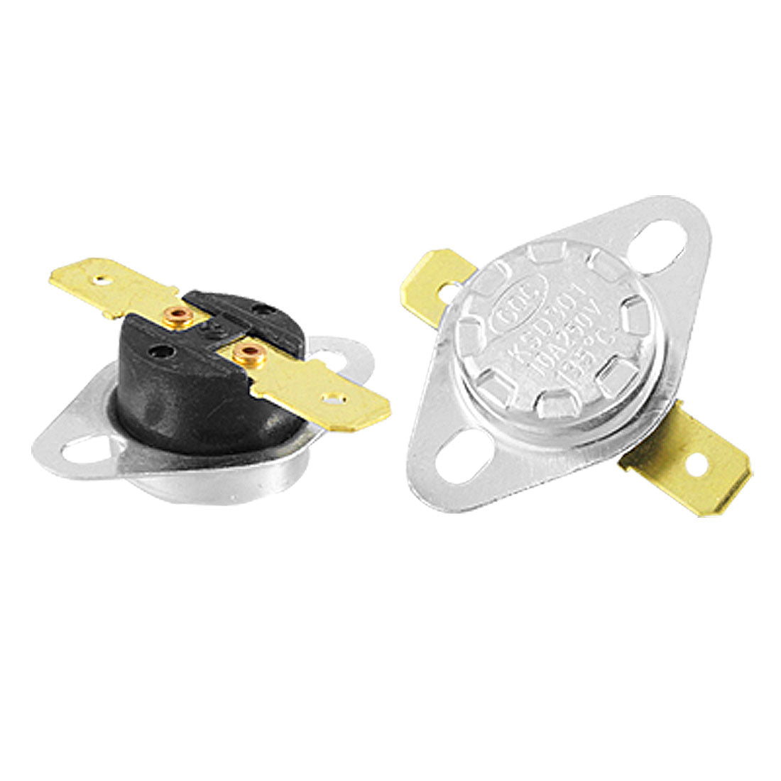 Harfington 2pcs 135 Celsius Normal Close Thermostat Temperature Control Switch KSD301