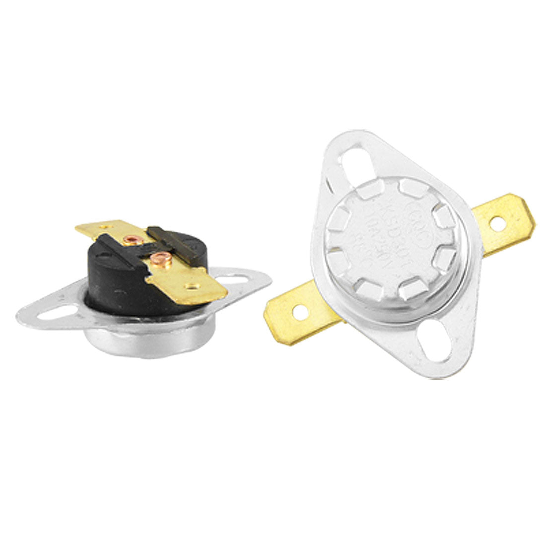 Harfington 2pcs 88 Celsius Normal Close Temperature Control Switch Thermostat 250V 10A