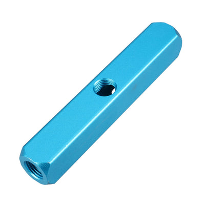 Harfington Uxcell Pneumatic Air 4 Way Air Hose Inline Manifold Block Splitter Turquoise Color