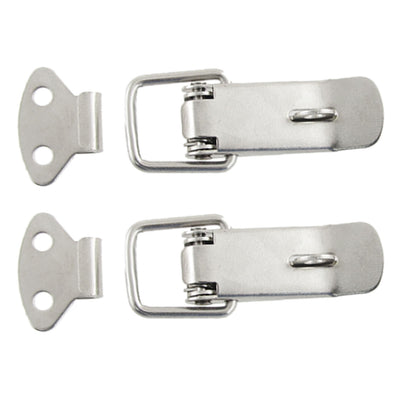 Harfington Metal Spring Loaded Straight Loop Latch Catches 2 Sets