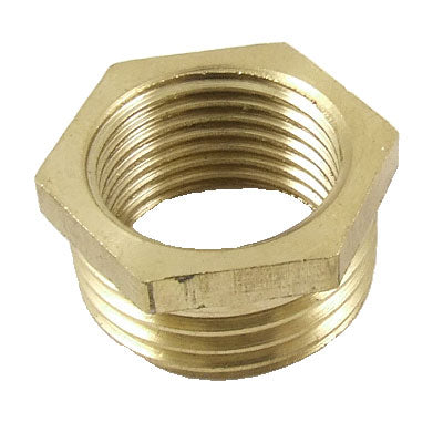 uxcell Uxcell Pipe Reducer 20mm Width NPT 3/8 Diameter Brass Hex Head Bushing Connector