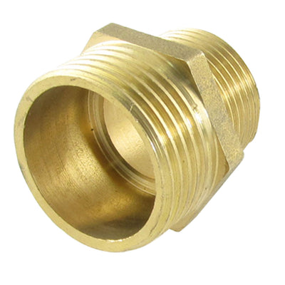 Harfington 1" to 3/4" Unequal M/M Union Hex Nipple Brass Pneumatic Pipe Adapter Connector