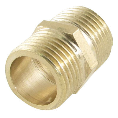 Harfington Brass 1/2" PT to 1/2" PT M/M Thread Pneumatic Air Piping Hex Nipple Equal Male Union Adapter