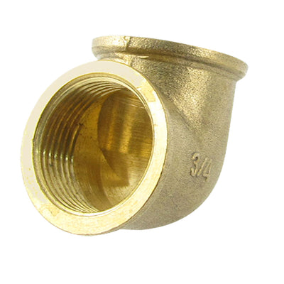 Harfington 3/4 PT×3/4 PT 90 Degree Brass Pipe Female Threaded Elbow Fitting Adapter