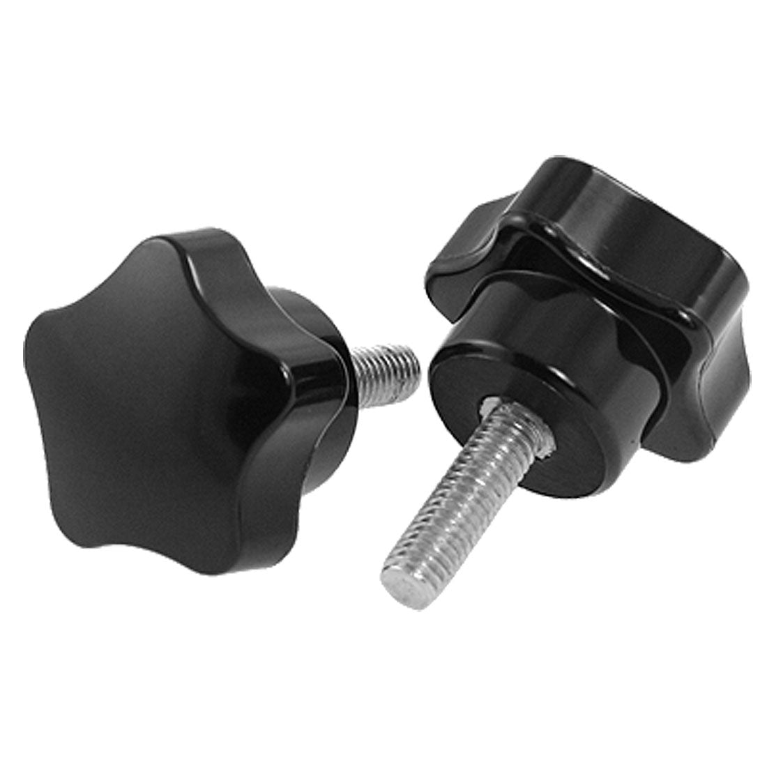 Harfington 2pcs Machine Spare Part 6mm Male Thread 40mm Height Star Knob