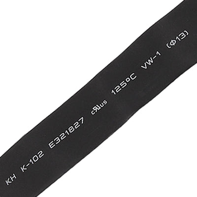 Harfington Black 13mm Diameter Polyolefin 2:1 Halogen-Free Heat Shrink Tubing 1M 3.3Ft