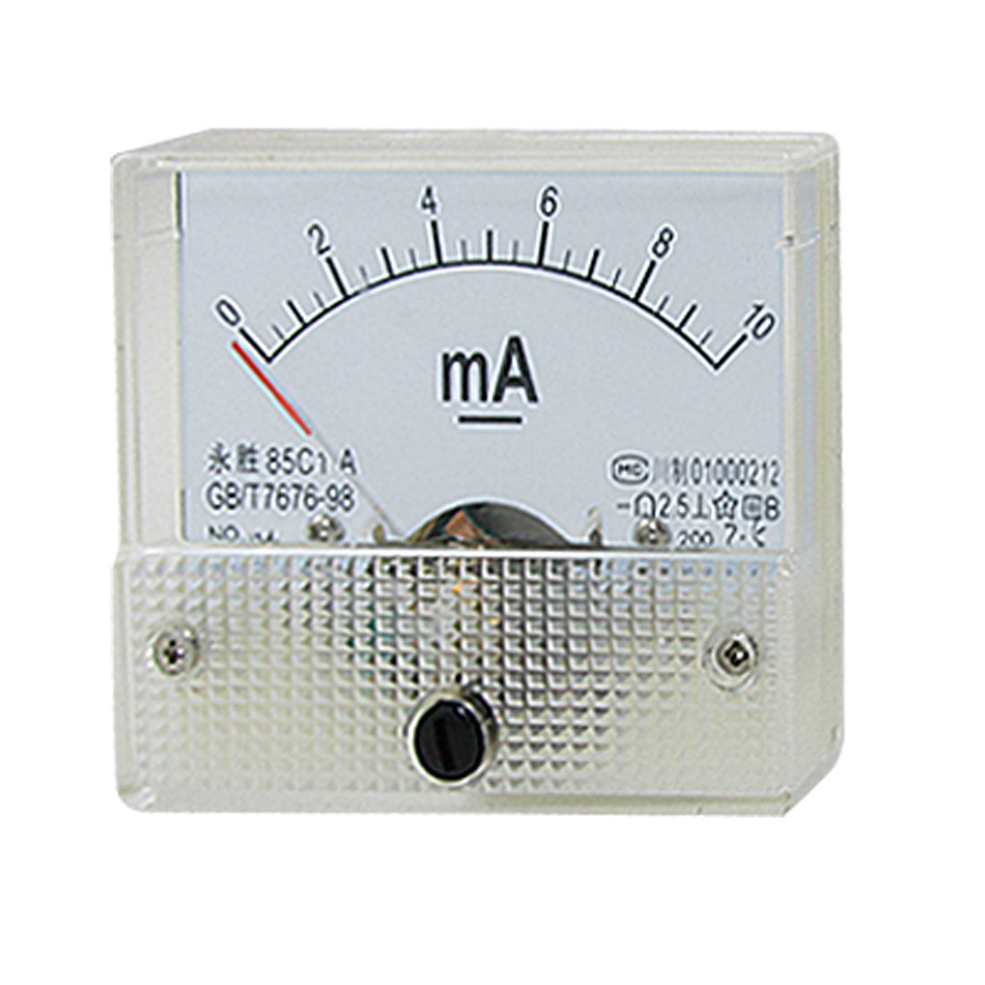 Harfington 85C1-A DC 0-10mA White Plastic Shell Analog Panel Ampere Meter Ammeter