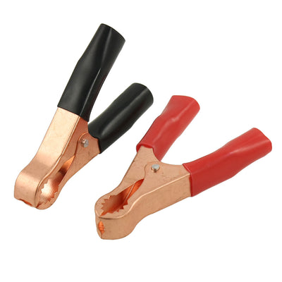 Harfington 2Pcs 80mm Battery Alligator Clips Clamps 50A Red Black