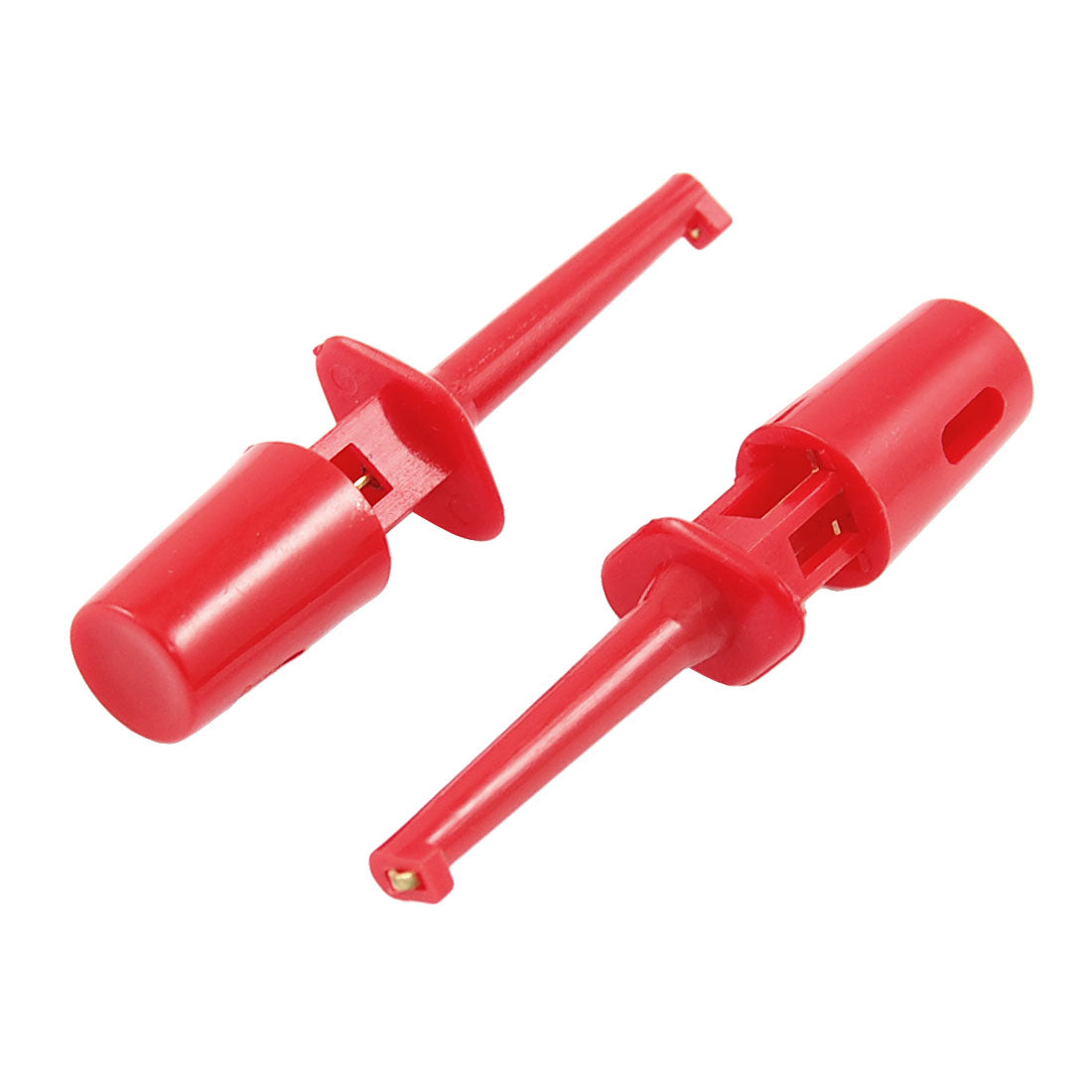 Harfington 10 x Red Plastic Multimeter Test Lead Cable Surface Mounted Devices IC Hook Clip Grabbers 1.6"