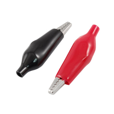 Harfington 5 Pairs Insulated Electrical Alligator Clips Large-sized Black Red Clamps for Test Clamp