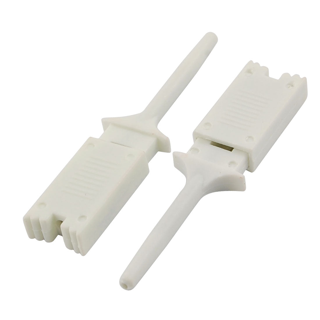 Harfington 10 x Plastic Multimeter Test Hook Clip Grabber White 1.9" for PCB Surface Mounted Devices IC