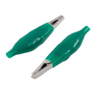 Harfington 10pcs Green Insulating Boot Electrical Alligator Clamps Test Clips 46mm