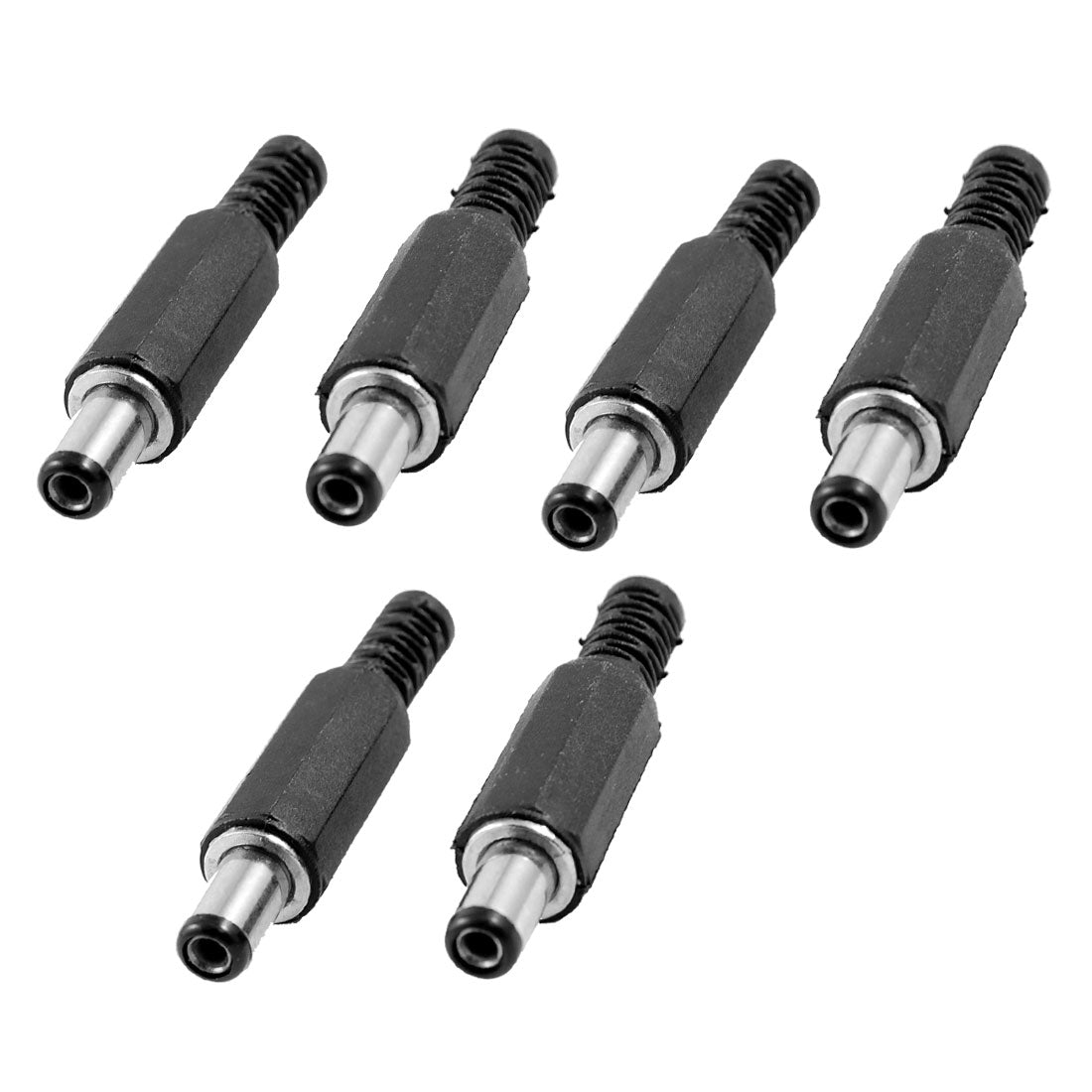 Harfington 5pcs Black 2.1mm×5.5mm DC Power Male Connector Jack Adapter