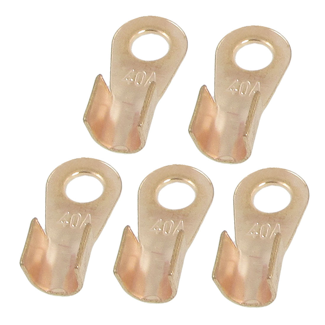 Harfington 5×Open Cable Connector Ring Tongue Copper Passing Through Terminal 40A