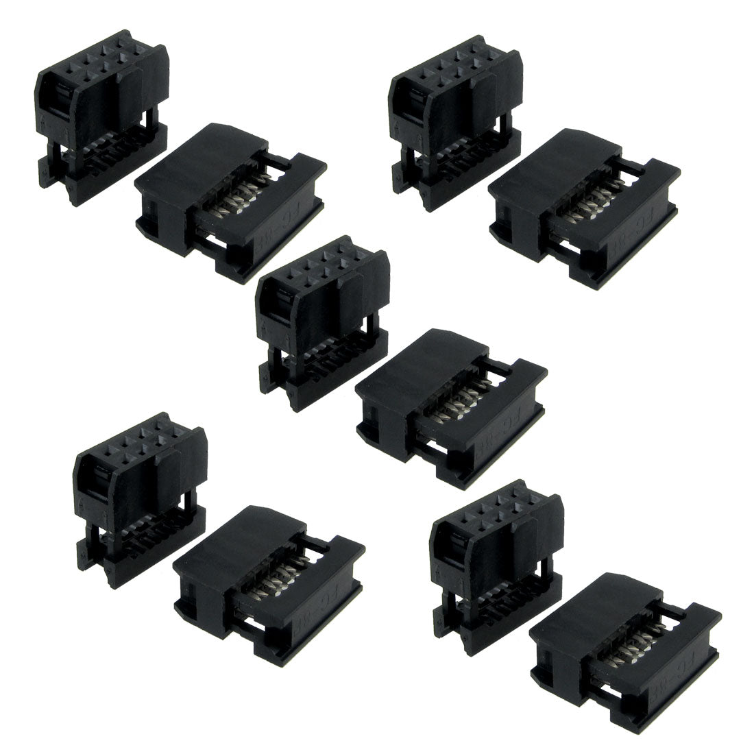 Harfington 10pcs 3.5mm Pitch Dual Row 4 Pins IDC Male Connectors