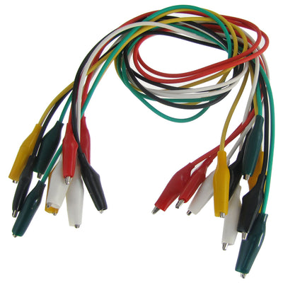 Harfington 10Pcs Double-ended Test Leads Alligator Crocodile Clip Jumper Wire 45cm