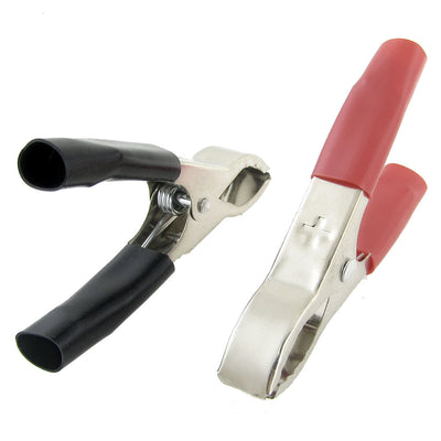 Harfington Auto Car 30A Battery Test Clip Alligator Clamp Black Red 70mm 2pcs