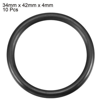 Harfington Uxcell 10 Pcs 34mm x 42mm x 4mm Flexible Nitrile Rubber O Rings Grommets Washers