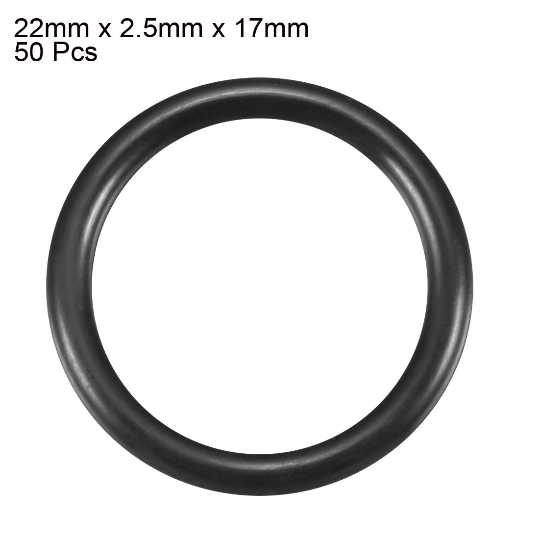 uxcell Uxcell 50 Pcs Mechanical Black NBR O Rings Oil Seal Washers 22mm x 2.5mm x 17mm