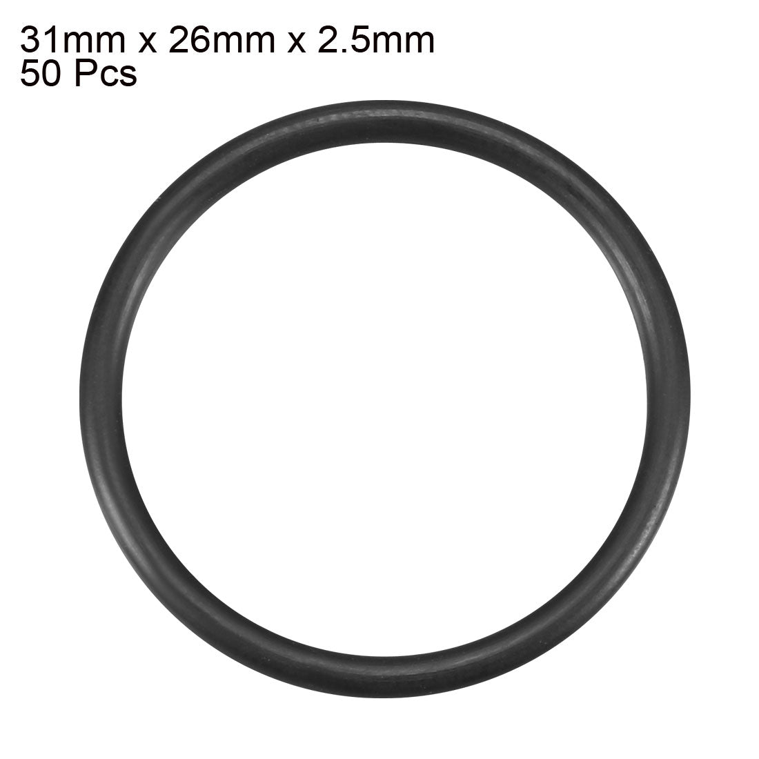 uxcell Uxcell 50 Pcs 31mm x 26mm x 2.5mm Black NBR O Rings Oil Seal Washers
