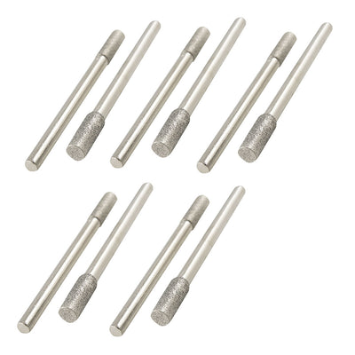 Harfington 10pcs 3mm Shank 4mm Cylindrical Head Diamond Mounted Points