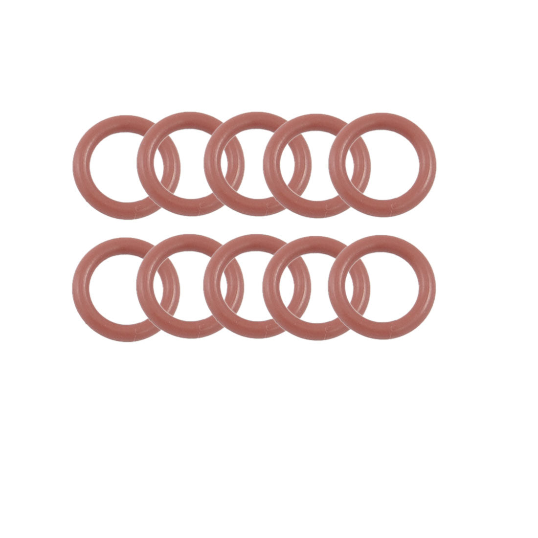 Harfington 10pcs 15mm OD 2.5mm Thickness Dark Red Silicone O Rings Oil Seals Gasket