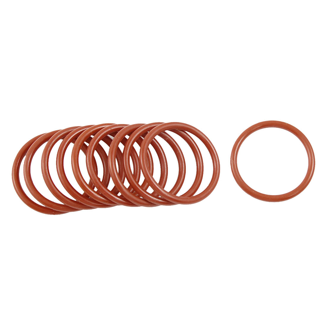Harfington 10pcs 28mm OD 2.5mm Thickness Dark Red Silicone O Rings Oil Seals Gasket